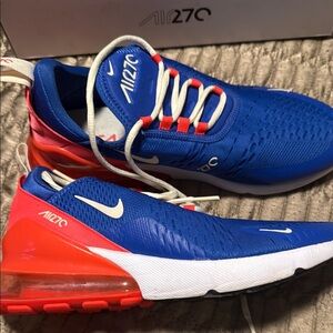 Nike Blue and Red Athletic Shoes with Air Max Technology